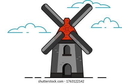 vector windmill on netherlands try it