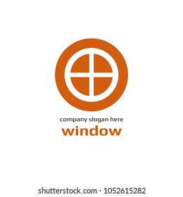 Vector of window icon. Business icon for the company. Logo for Building / Industry. Abstract symbol of window. Vector illustration.