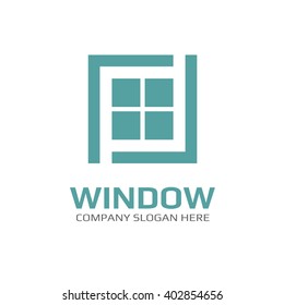 Vector of window icon. Business icon for the company. Logo for Building / Industry . Abstract symbol of window. Vector illustration.