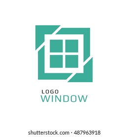 Vector of window icon. Business icon for the company. Logo for Building / Industry . Abstract symbol of window. Illustration.