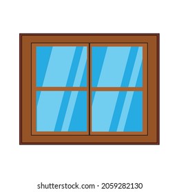 Ilustración de la ventana del vector. Ventana de caricatura. Perfil de color RGB.