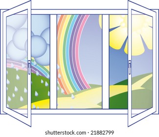 Vector window landscape