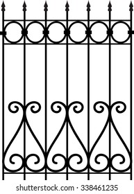 Wrought Iron Gate Door Fence Stock Vector (Royalty Free) 376607401