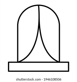 Diseño del icono de contorno de la ventana del vector
