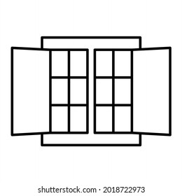 Vector Window Outline Icon Design
