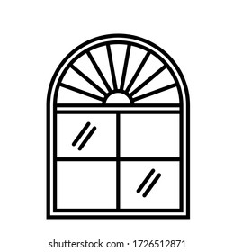 vector window with outline style