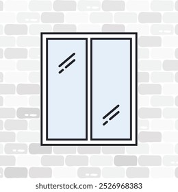 Silhueta de janela de vetor, conceito de design de ilustração de símbolo.