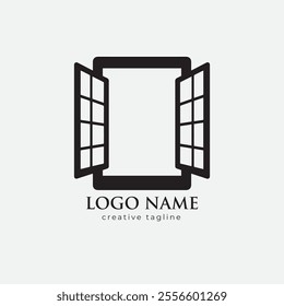 Vector windows for houses. Line icons windows for use in your design. Icon windows different types. Windows for the veranda