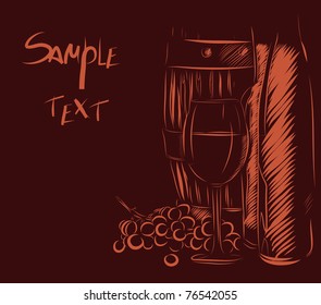 vector. wine