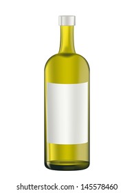 Vector wine bottle with clear glass and bright content.