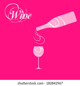 vector wine bottle and glass silhouette 