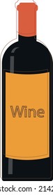 vector wine bottle isolated on transparent background