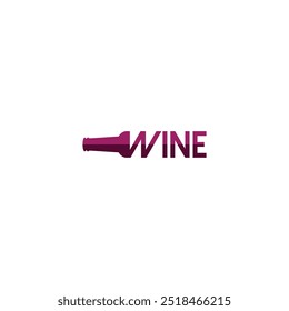 vector wine bottle logo, simple, minimalist and elegant