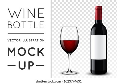 Vector, wine bottle, made in a realistic style. on a white background. It can serve as a layout for future design and Publicity of your product.