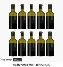 Vector, wine bottle, made in a realistic style. on a white background. It can serve as a layout for future design and Publicity of your product.