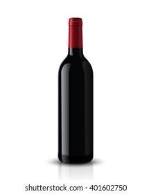 Vector, wine bottle, made in a realistic style. on a white background. It can serve as a layout for future design and Publicity of your product.