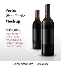 Vector, wine bottle, made in a realistic style. on a white background. It can serve as a layout for future design and Publicity of your product.