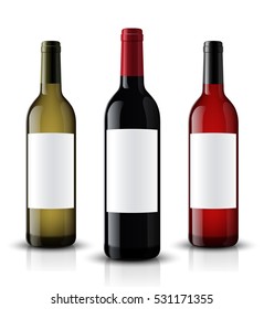 Vector, wine bottle, made in a realistic style. on a white background. It can serve as a layout for future design and Publicity of your product.