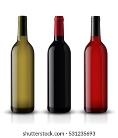 Vector, wine bottle, made in a realistic style. on a white background. It can serve as a layout for future design and Publicity of your product.