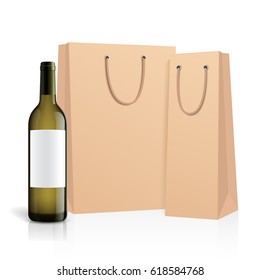 Vector, wine bottle, made in a realistic style. on a white background. It can serve as a layout for future design and Publicity of your product.