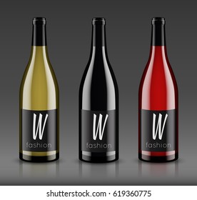 Vector, wine bottle, made in a realistic style. on a white background. It can serve as a layout for future design and Publicity of your product.