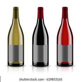 Vector, wine bottle, made in a realistic style. on a white background. It can serve as a layout for future design and Publicity of your product.