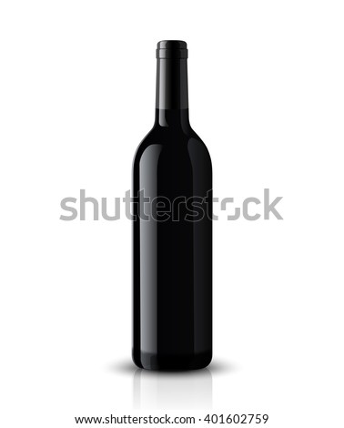 Vector, wine bottle, made in a realistic style. on a white background. It can serve as a layout for future design and Publicity of your product.