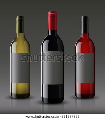 Vector, wine bottle, made in a realistic style. on a white background. It can serve as a layout for future design and Publicity of your product.
