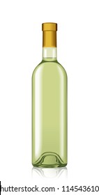 Vector Wine Bottle Mockup Template Isolated Drink Alcohol Beverage Liquid
