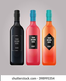 Vector wine bottles