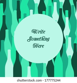 vector wine bottles background for menu cover or party invitation