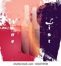 vector wine bottles image on an abstract background with spots elements
