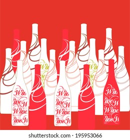 vector wine bottles silhouette