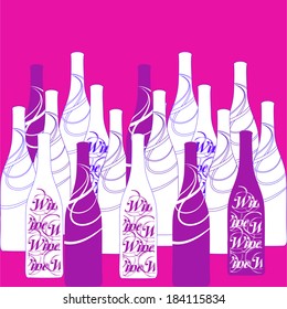 vector wine bottles silhouettes