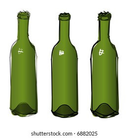 Vector Wine Bottles Sketch