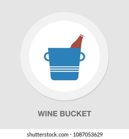 vector wine bucket illustration, drink alcohol sign symbol - party celebration