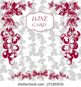 Vector Wine Card Menu hand drawn art 