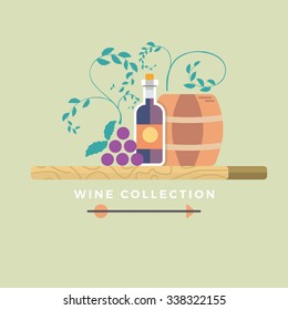 Vector wine collection concept. Design element for advertising, banners and flyers.