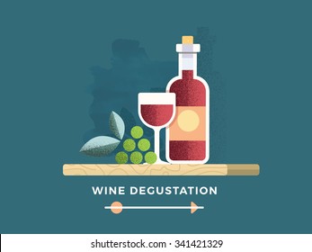 Vector wine degustation concept. Design element for advertising, banners and flayers.