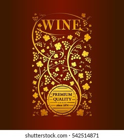 Vector wine emblem for your design