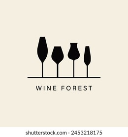 Vector wine forest t shirt design