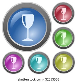 Vector: Wine glass buttons