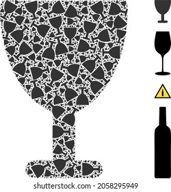 Vector wine glass composition is constructed with randomized fractal wine glass items. Fractal composition of wine glass.