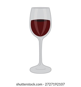 Ilustración de copa de vino de Vector: icono elegante de bebida alcohólica, silueta de copa de vino tinto, diseño plano editable para menú de restaurante, logotipo de bar, marca de bodega, cartel de celebración, App de UI y proyectos gráficos de lujo