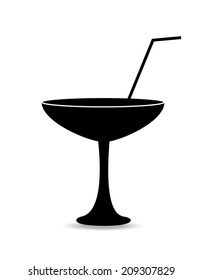 Vector wine glass isolated on white background