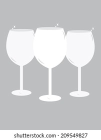 Vector wine glass isolated on white background
