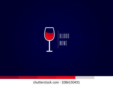 vector wine glass logo