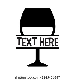Vector Wine Glass Name Frame
