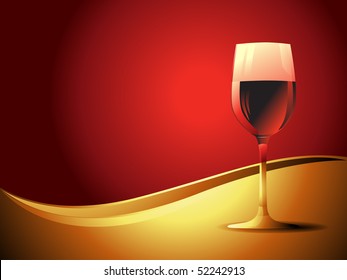 vector wine glass on background