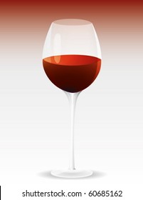 vector wine glass on background